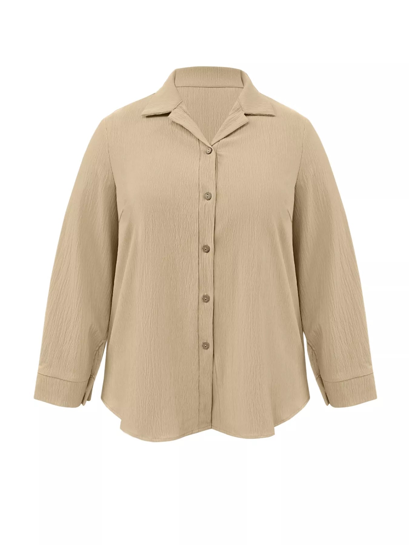 Plus Size Casual Long Sleeve Button-Down Shirt
